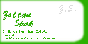 zoltan spak business card